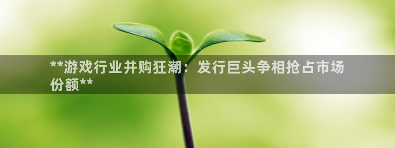 顺盈平台注册地址在哪里：**游戏行业并购狂潮：发行巨头争相抢占市场
份额**