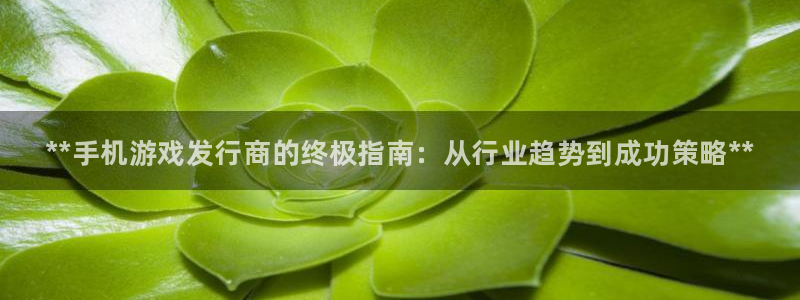 顺盈娱乐供7O777：**手机游戏发行商的终极指南：从行业趋势到成功策略**